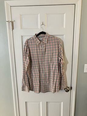 Bonobos Orange and Blue Plaid Button-Down Shirt